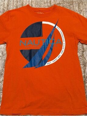 Nautica Men's Orange Graphic Logo T-Shirt